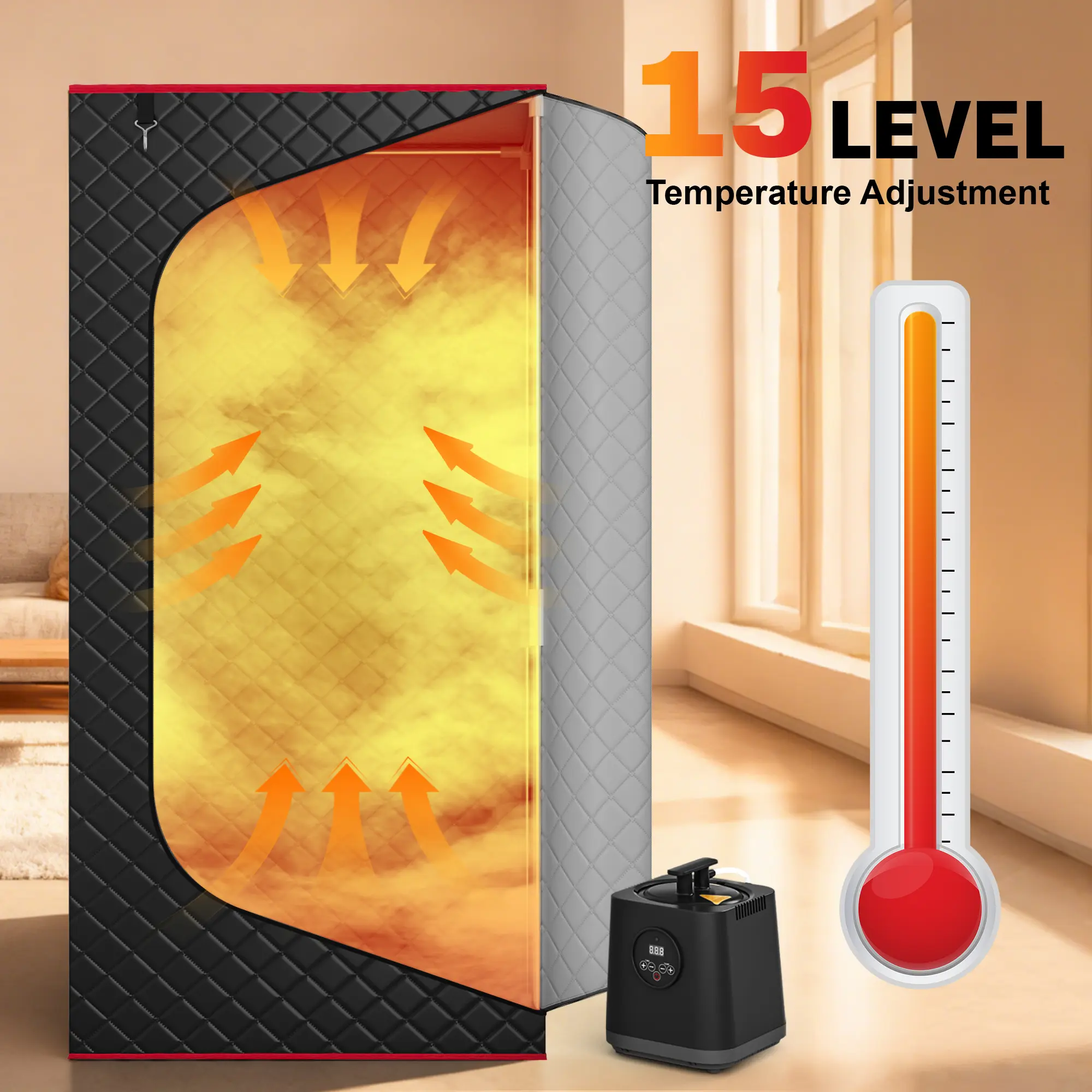 TEHANLD Portable Sauna Box - 1200W Home Steam Spa